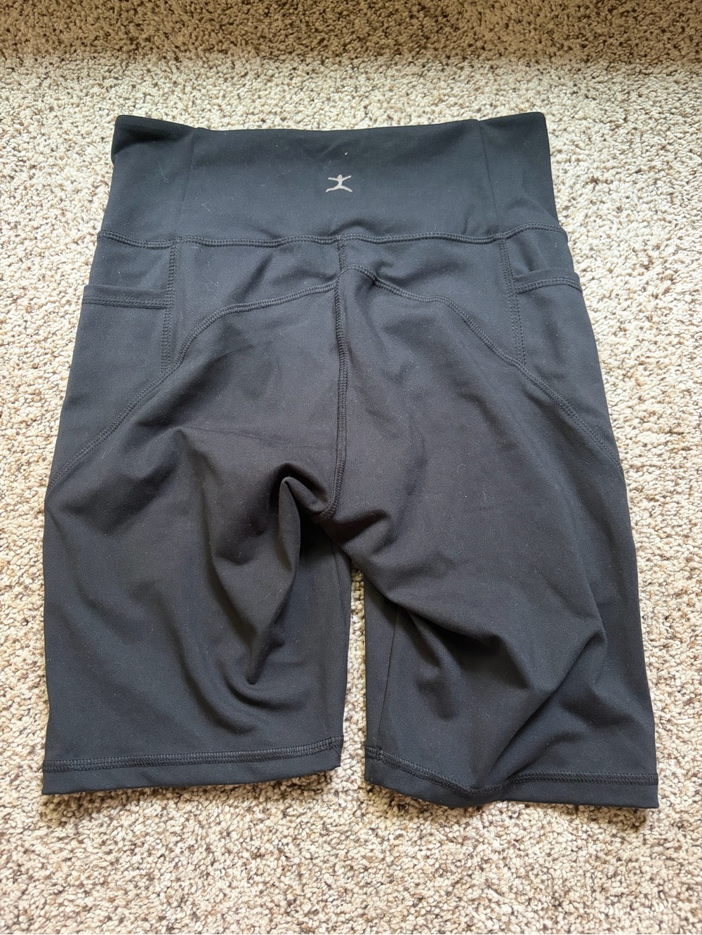 Danskin Black High-Rise Bike Shorts with Side Pockets -Small